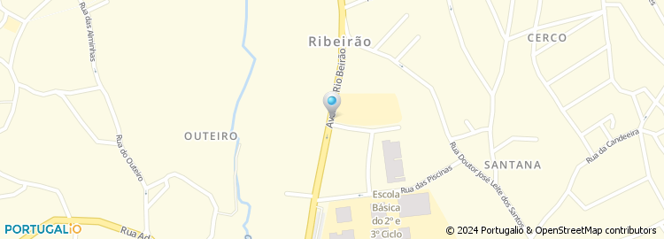 Mapa de Escola Ensino Basico 2 e 3 de Ribeirão