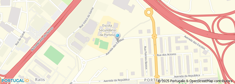 Mapa de Escola Secundária da Portela