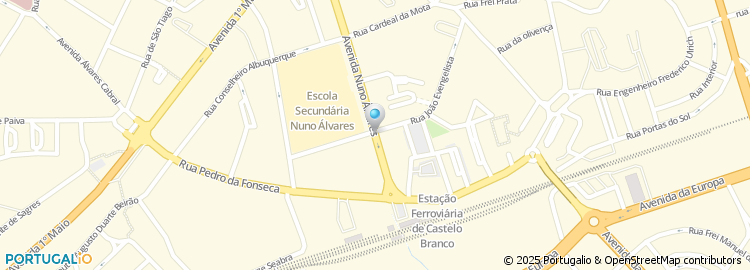 Mapa de Escola Secundaria Nuno alvares