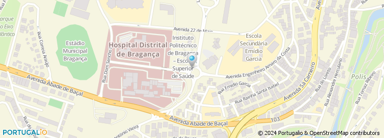 Mapa de Escola Superior de Enfermagem de Bragança