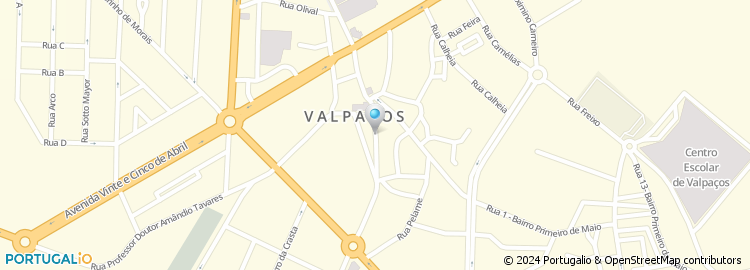 Mapa de Garagem Valpacense de Antonio Monteiro, Lda