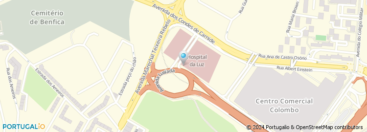 Mapa de Hospital da Luz, Lisboa