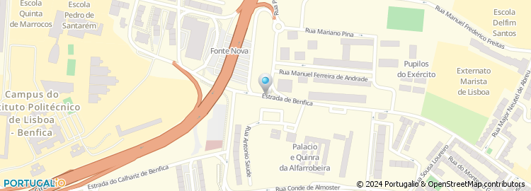 Mapa de Campus  Universitário de Benfica