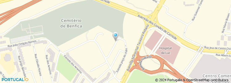 Mapa de Rua 1 do Calhariz de Benfica