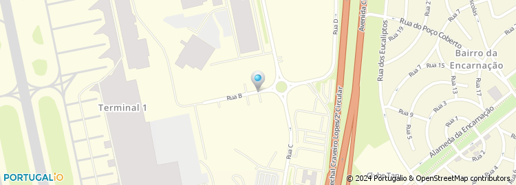 Mapa de Rua B do Aeroporto de Lisboa