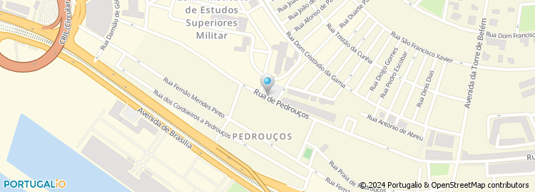 Mapa de Rua de Pedrouços