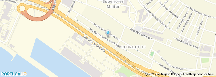 Mapa de Rua dos Cordoeiros a Pedrouços