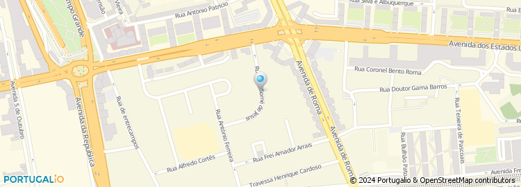 Mapa de Rua Frei Tomé de Jesus