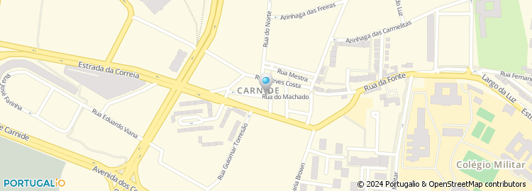 Mapa de Rua Machado a Carnide
