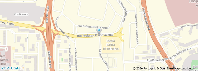 Mapa de Rua Professor Pulido Valente