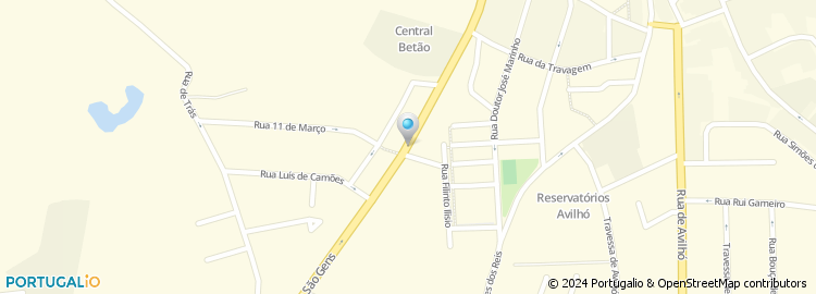 Mapa de Rua Sem Nome á Rua Nova de São Gens