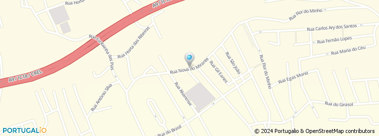 Mapa de Rua Nova do Mirante