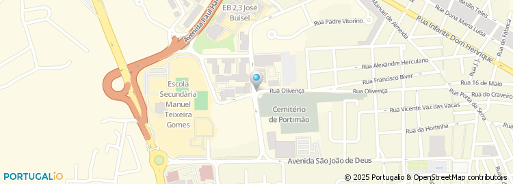 Mapa de Rua dos Bombeiros Voluntários de Portimão