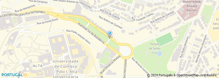 Mapa de Tuna Academica da Universidade de Coimbra