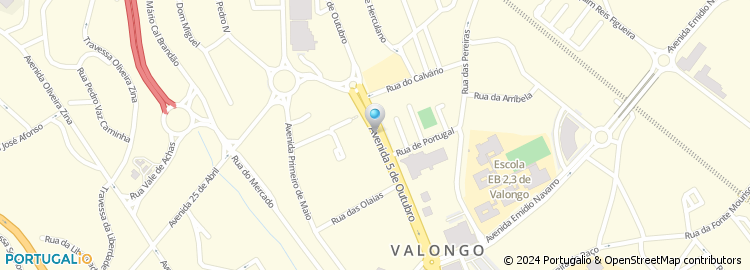 Mapa de Apartado 255, Valongo
