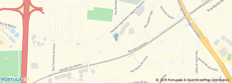 Mapa de Rua de Bombeiros Voluntários de Coimbrões