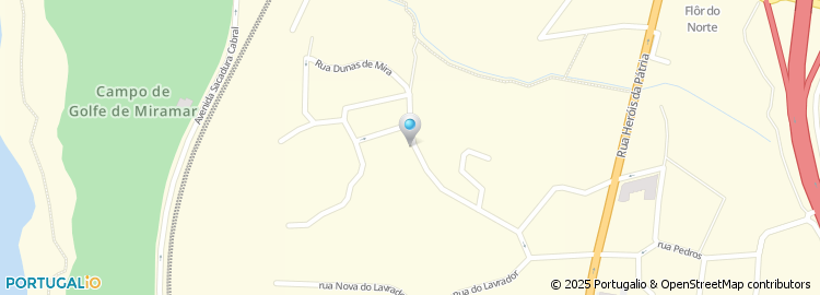 Mapa de Rua das Dunas de Mira