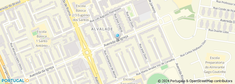 Mapa de Vodafone, Avenida Igreja, Lisboa